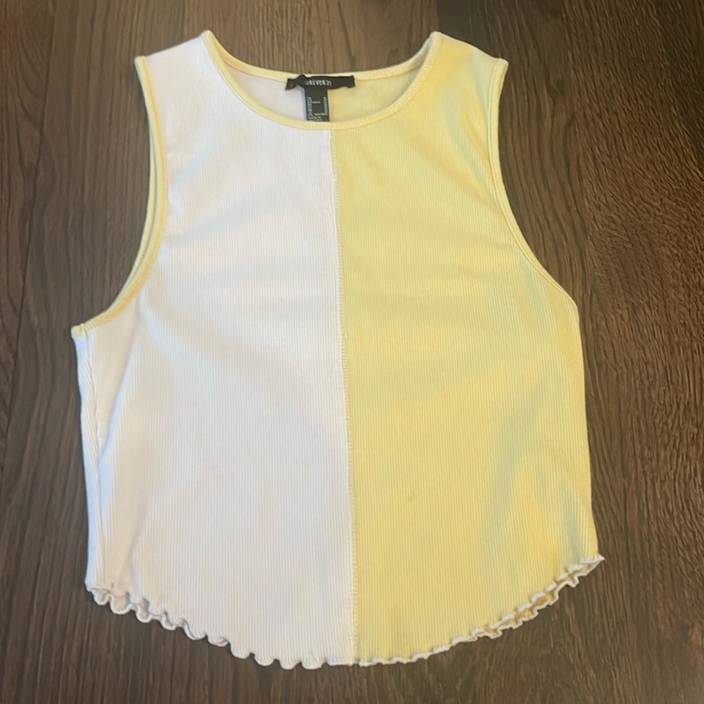 White and Yellow Tank Top